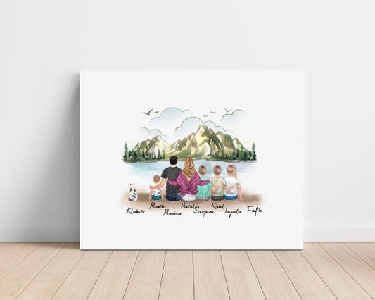 Obraz na płótnie personalizowany - Rodzina + 1-2 Pupile #7