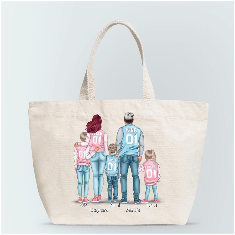 Torba materiałowa personalizowana rodzinna + 1-3 dzieci #P6