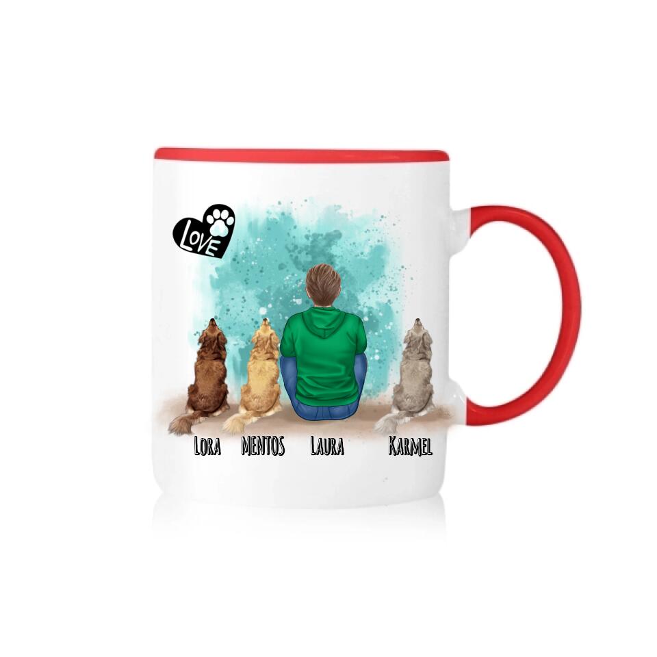 Kubek personalizowany - mężczyzna + max. 1-3 psy #P43