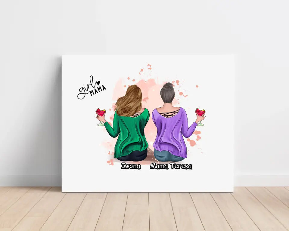 Obraz na płótnie personalizowany - mama + córka #27
