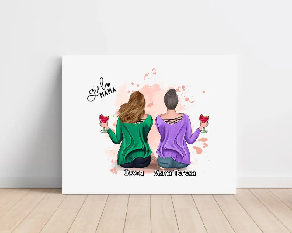 Obraz na płótnie personalizowany - mama + córka #27