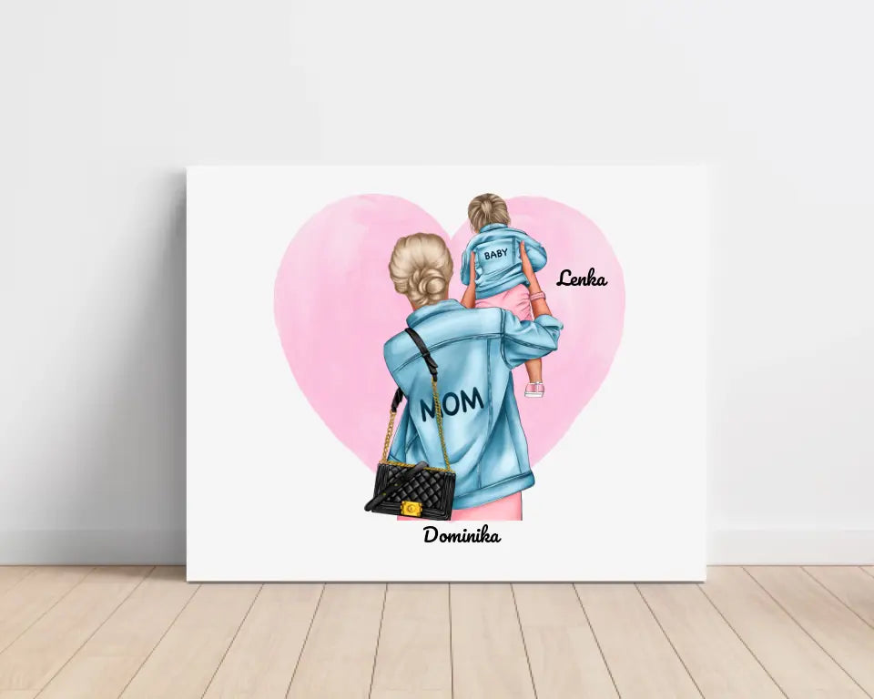 Obraz na płótnie personalizowany - mama + córka #29
