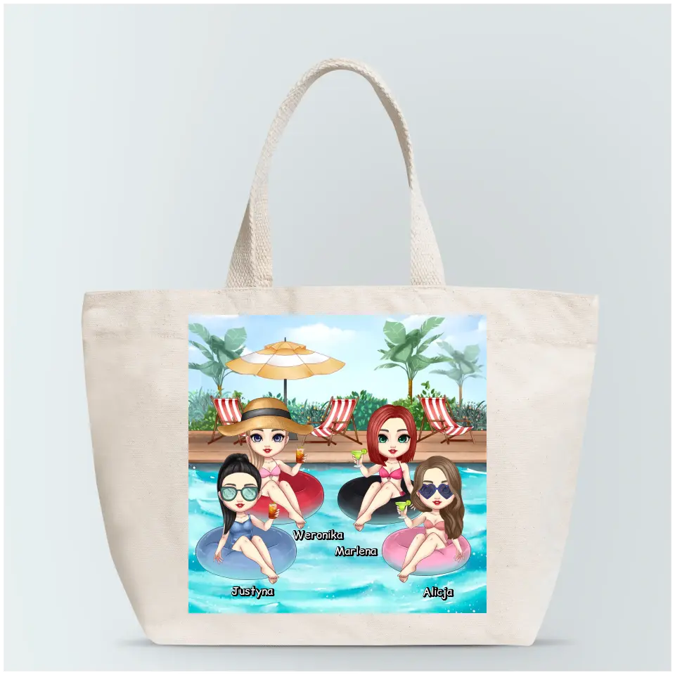 Torba materiałowa personalizowana dla przyjaciółek max. 1-4 osób #P61