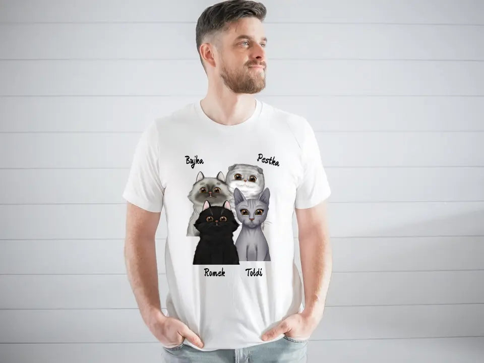 Koszulka z kotem - max. 1-4 koty - Personalizowana #P50
