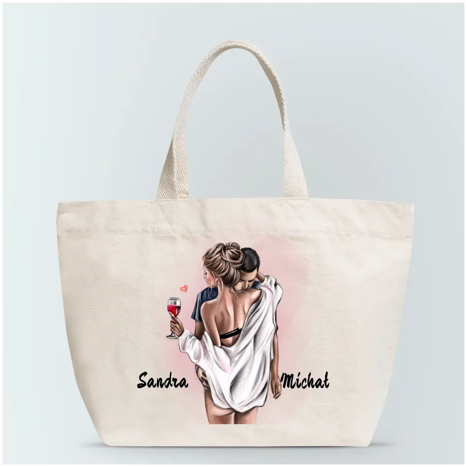 Torba materiałowa personalizowana z motywem dla par #P71