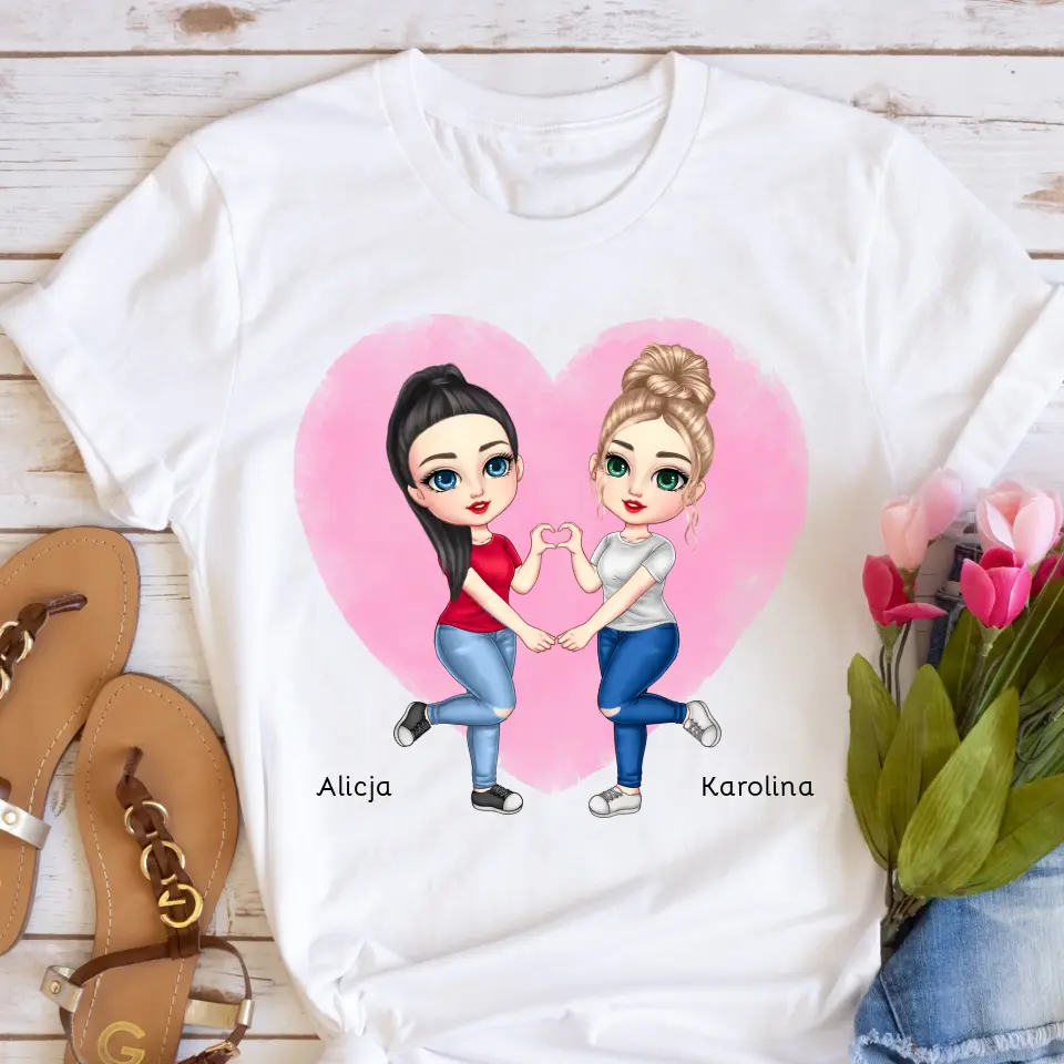 Koszulka dla przyjaciółek 2 osoby - Personalizowana #P64
