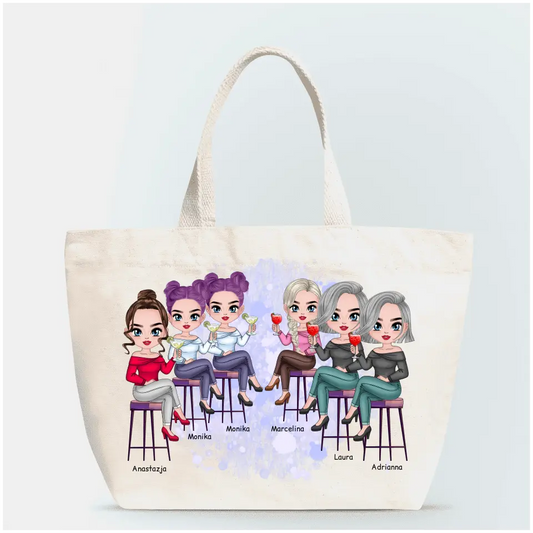 Torba materiałowa personalizowana dla przyjaciółek 1-6 osób #P11