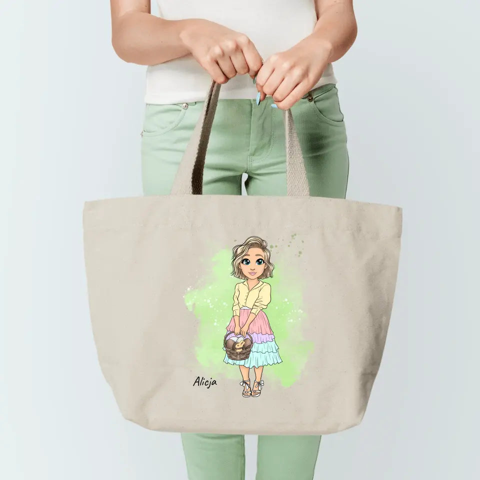 Torba materiałowa personalizowana dla kobiety - Wielkanoc #2
