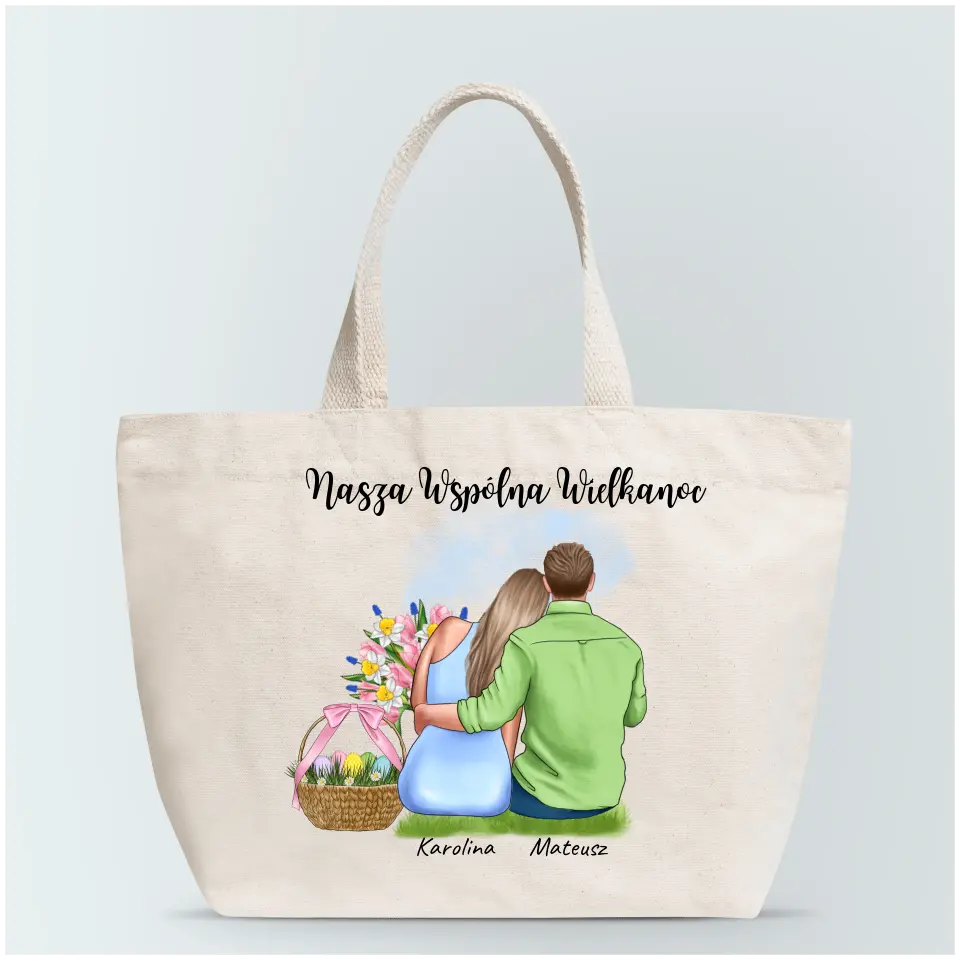 Torba materiałowa personalizowana dla par - Wielkanoc #4