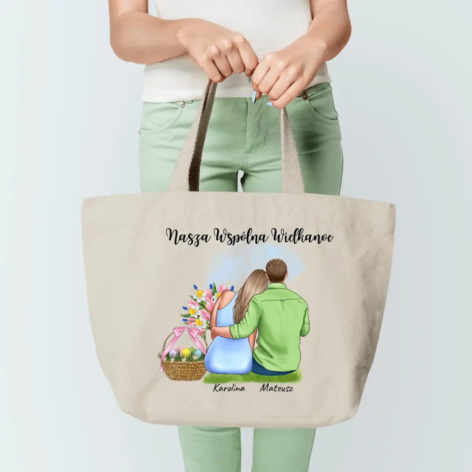 Torba materiałowa personalizowana dla par - Wielkanoc #4