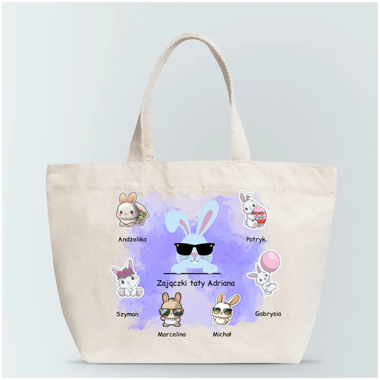 Torba materiałowa personalizowana zajączki taty / dziadka - 1-6 zajączków - Wielkanoc #5