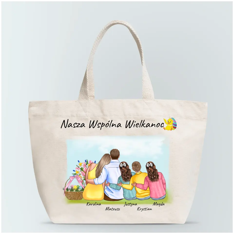 Torba materiałowa personalizowana rodzinna - Wielkanoc #3