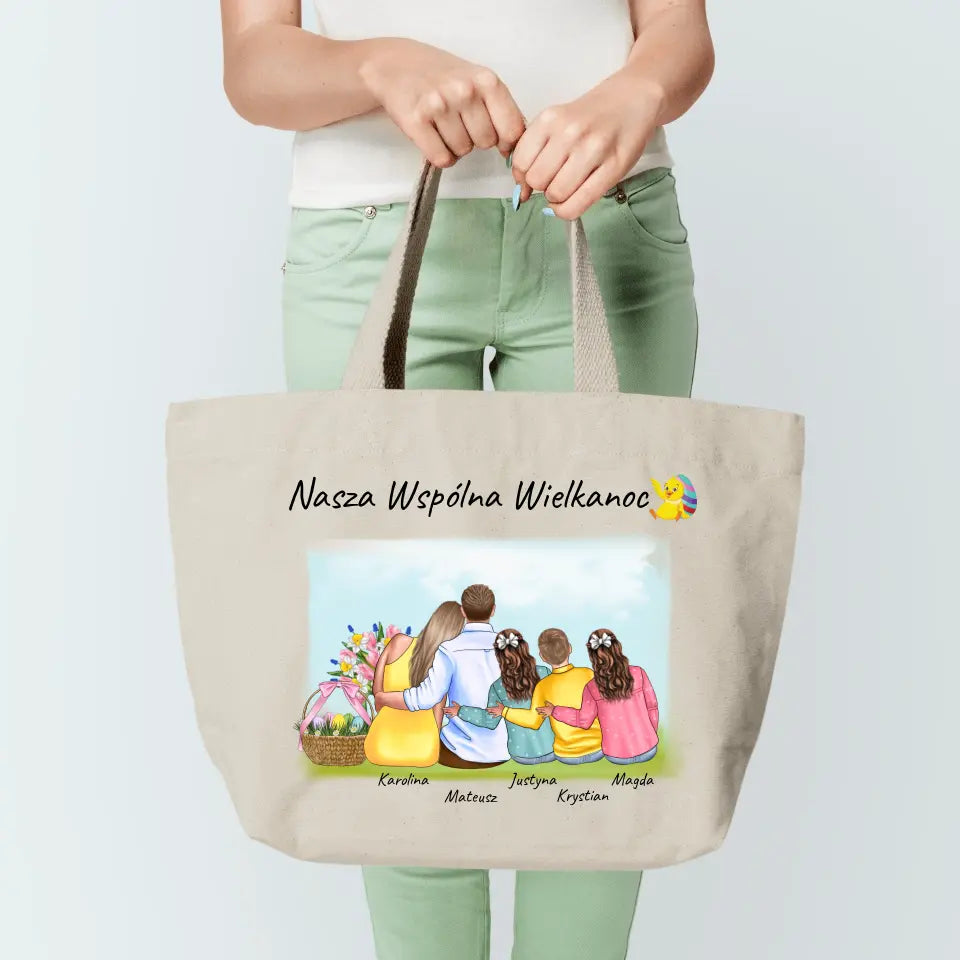 Torba materiałowa personalizowana rodzinna - Wielkanoc #3