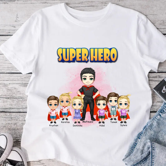 Koszulka dla taty i 1-6 dzieci - Personalizowana (rodzinna) #P2