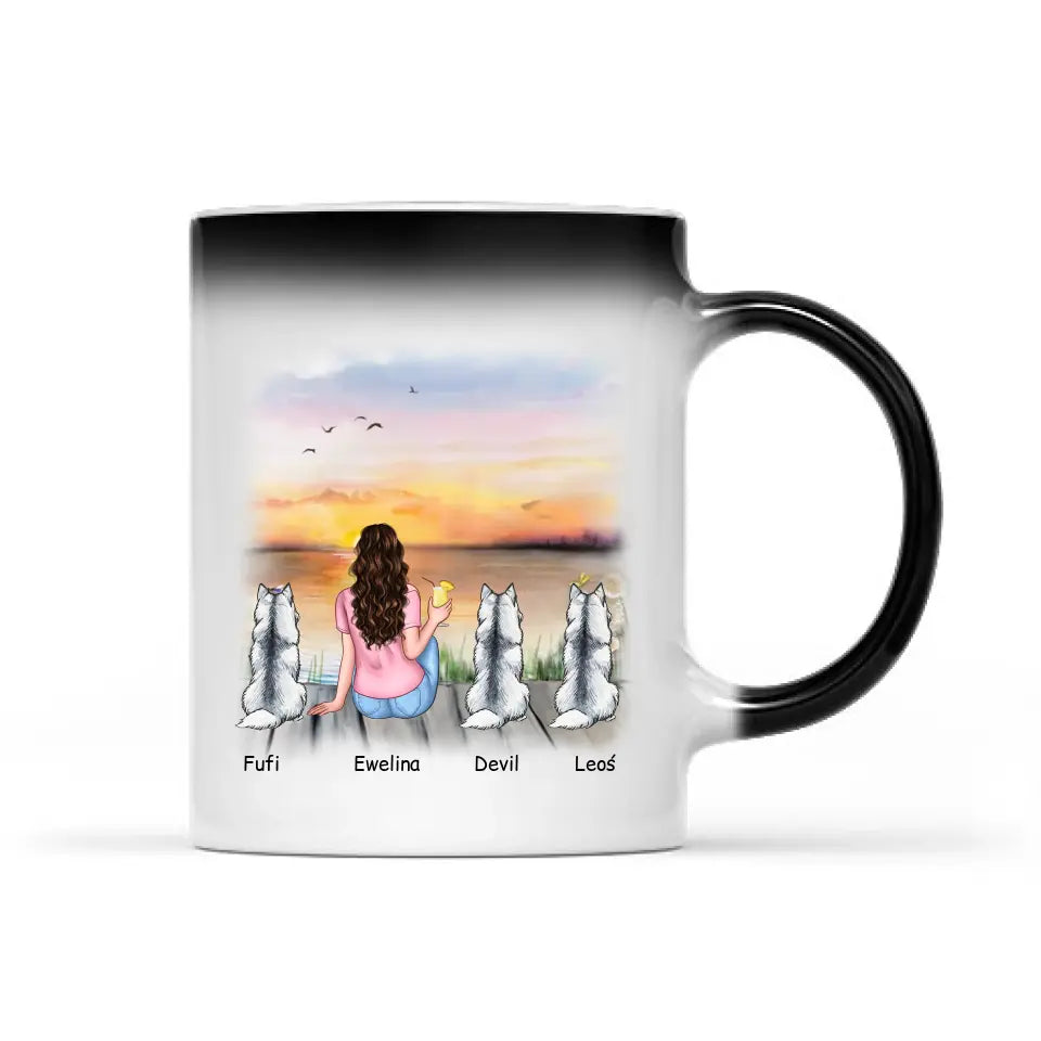 Kubek z psem personalizowany od 1-3 pupili + kobieta #4