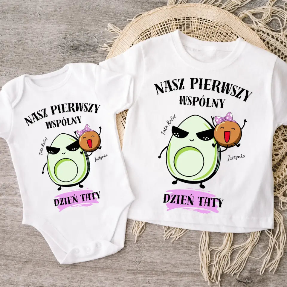 Koszulka ze wzorem tata i dziecko Awokado - Personalizowana (rodzinna) #7948