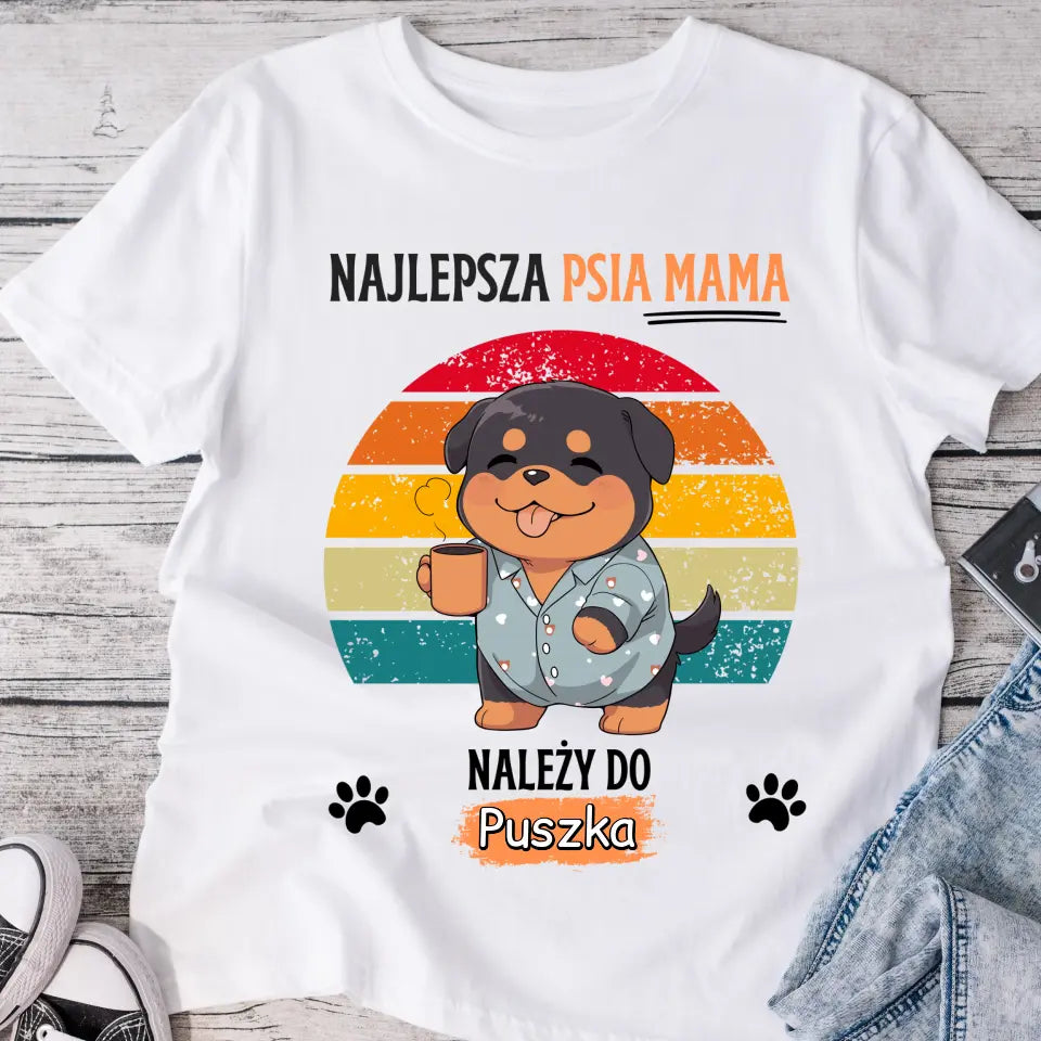 Koszulka ze wzorem psia mama / psi tata + pies - Personalizowana #4491