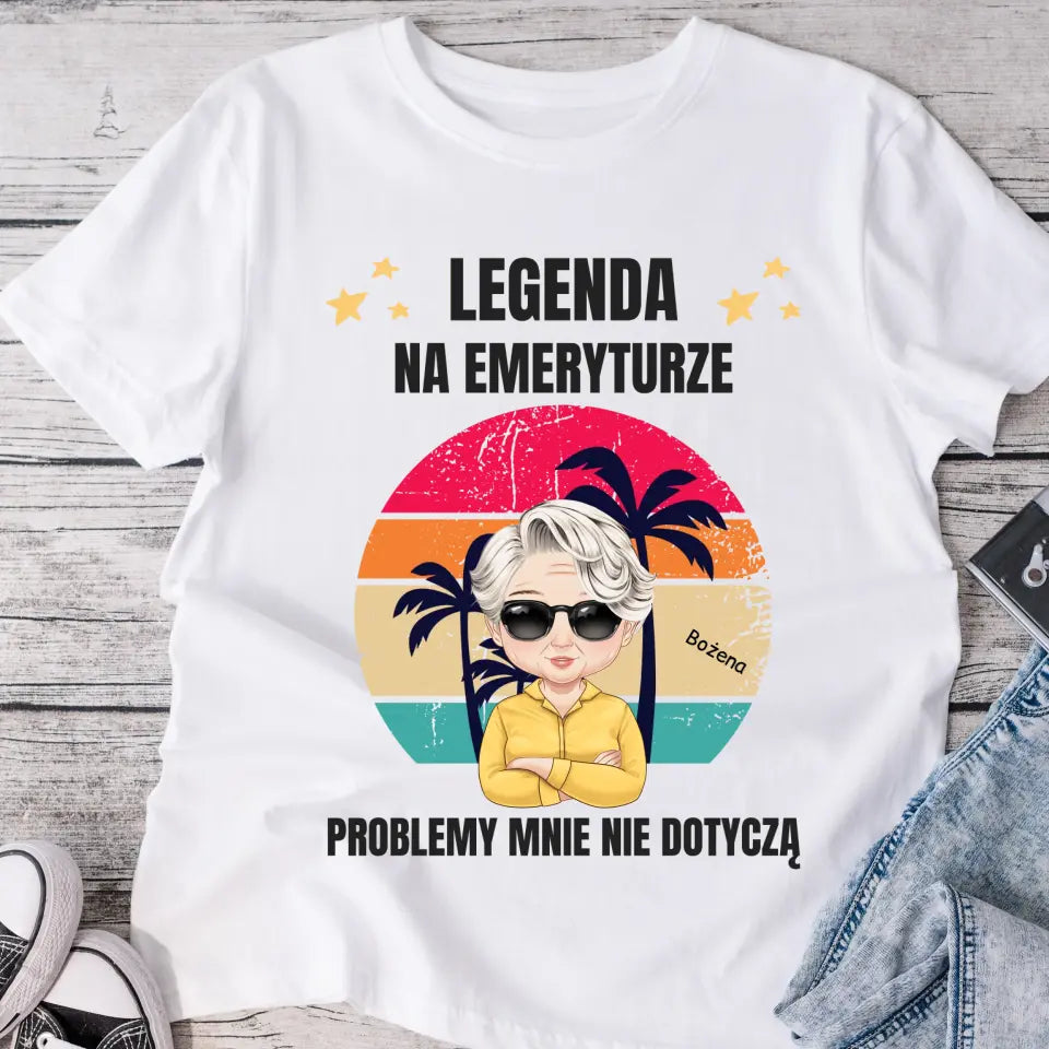 Koszulka ze wzorem legenda na emeryturze - Personalizowana #4498