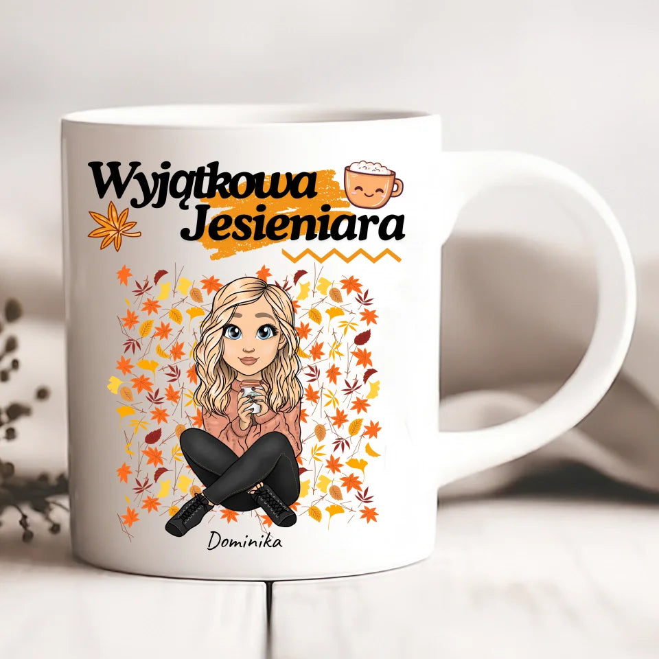 Kubek personalizowany z 1 kobietą | Prezent dla jesieniary #4441