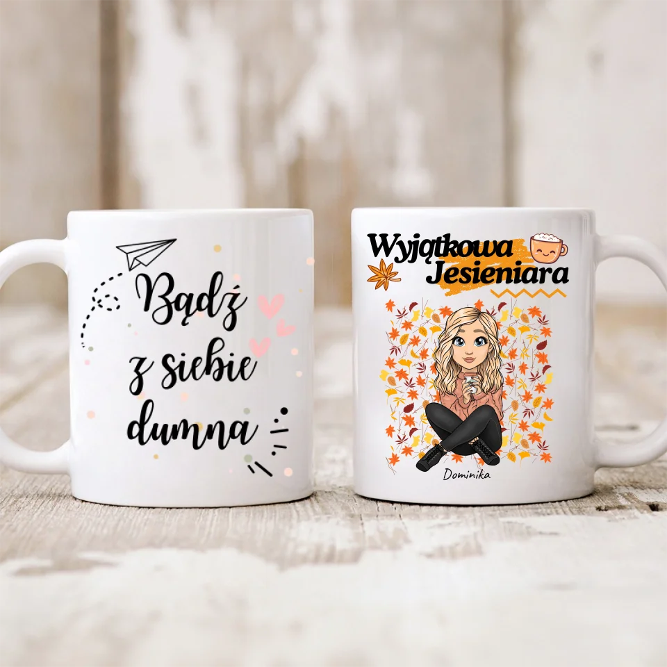 Kubek personalizowany z 1 kobietą | Prezent dla jesieniary #4441