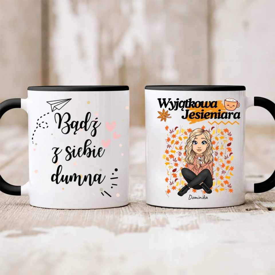 Kubek personalizowany z 1 kobietą | Prezent dla jesieniary #4441