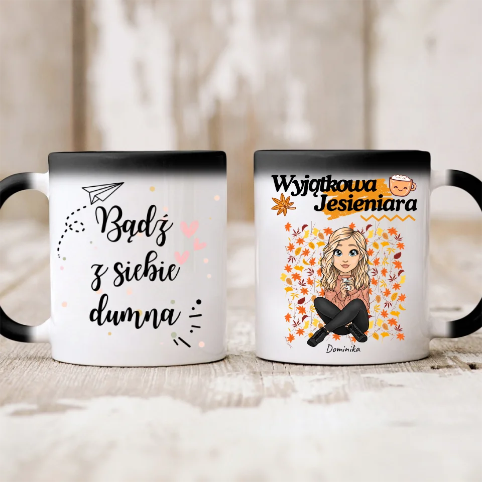 Kubek personalizowany z 1 kobietą | Prezent dla jesieniary #4441