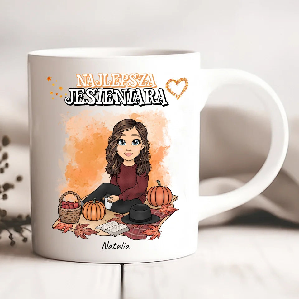 Kubek personalizowany z 1 kobietą | Prezent dla jesieniary #4561