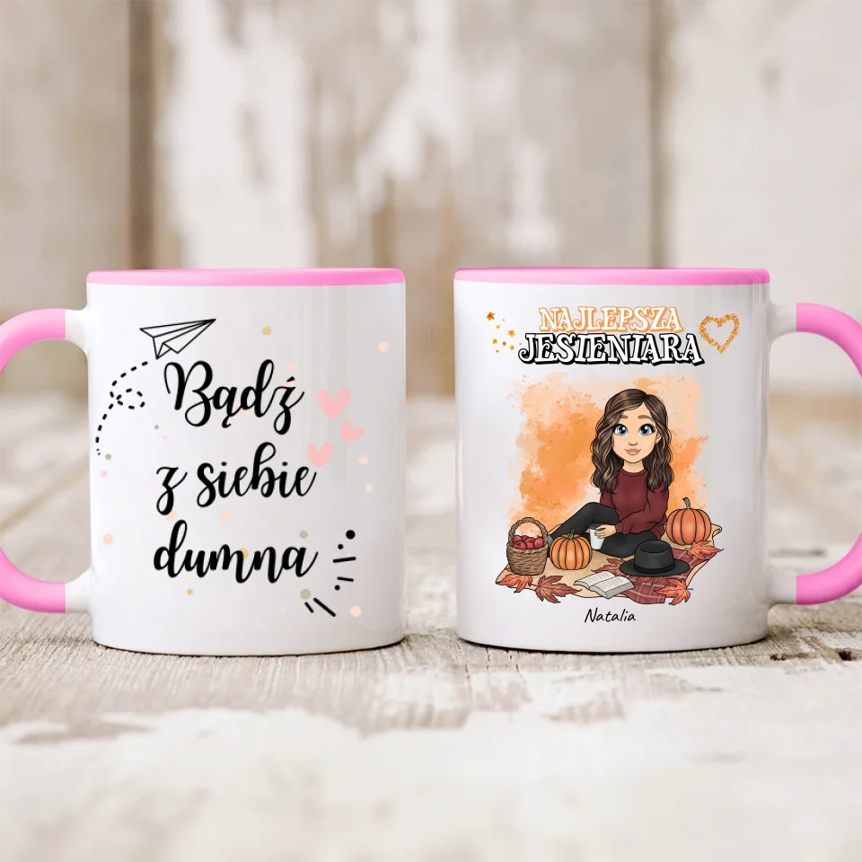 Kubek personalizowany z 1 kobietą | Prezent dla jesieniary #4561