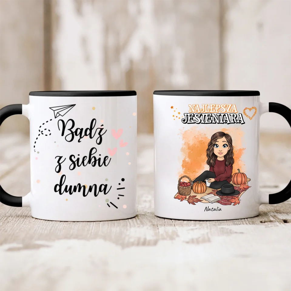 Kubek personalizowany z 1 kobietą | Prezent dla jesieniary #4561