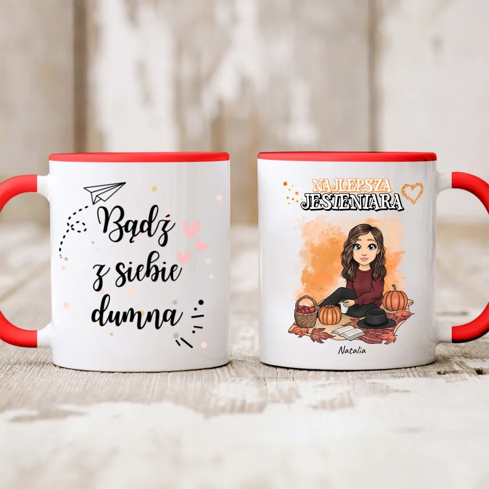 Kubek personalizowany z 1 kobietą | Prezent dla jesieniary #4561