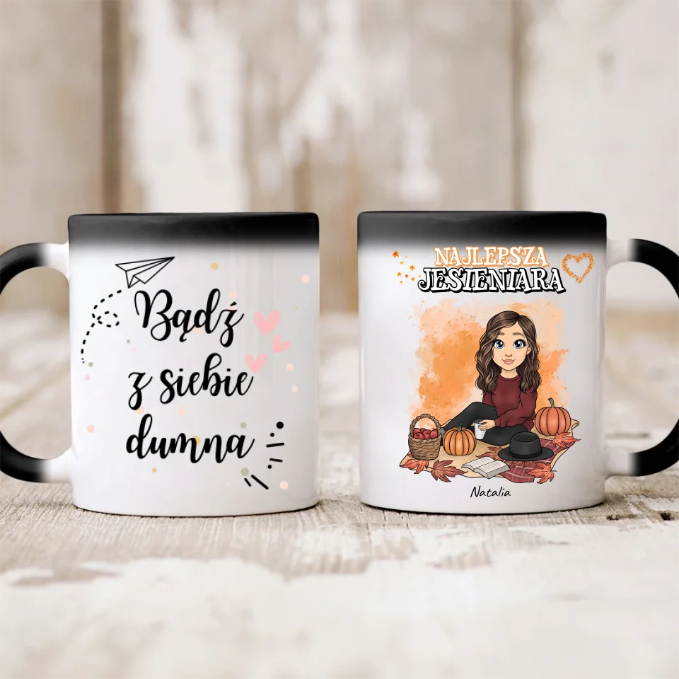 Kubek personalizowany z 1 kobietą | Prezent dla jesieniary #4561
