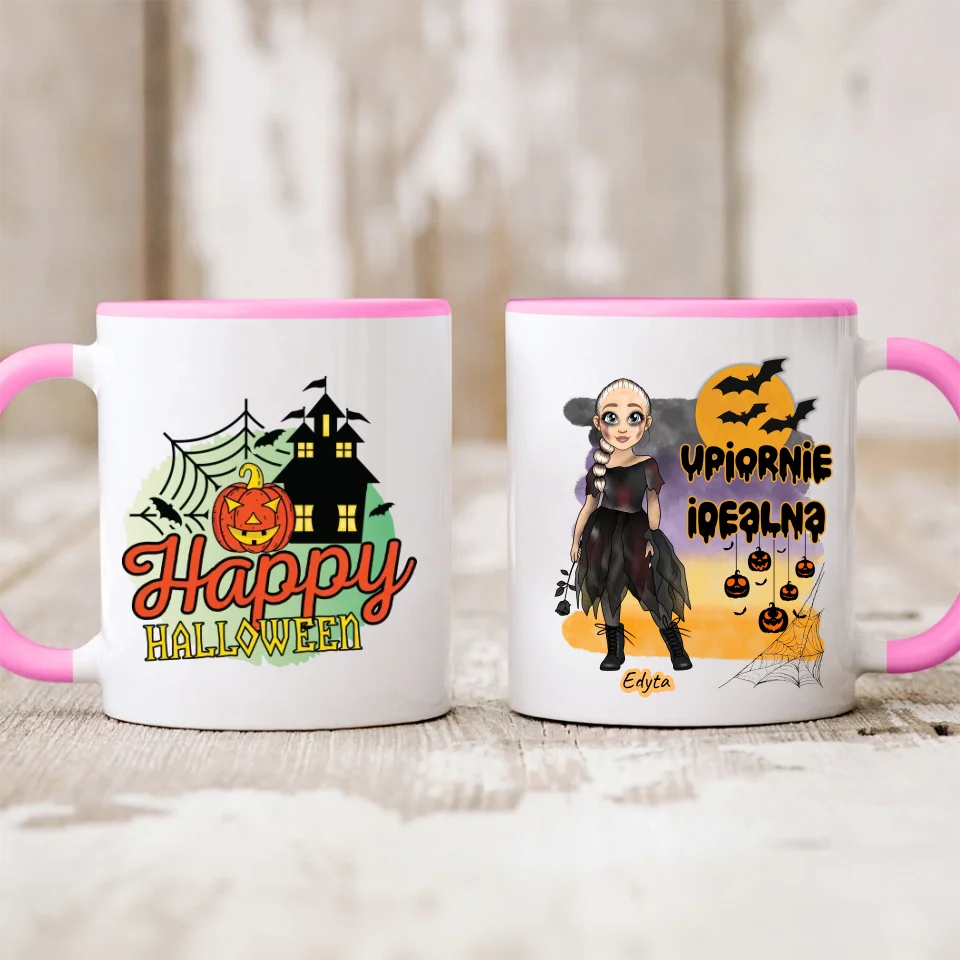 Kubek na Halloween dla kobiety - upiornie idealna - Personalizowany #13