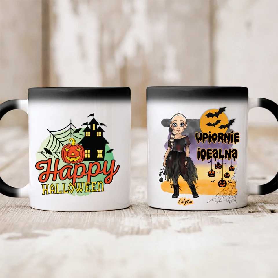 Kubek na Halloween dla kobiety - upiornie idealna - Personalizowany #13