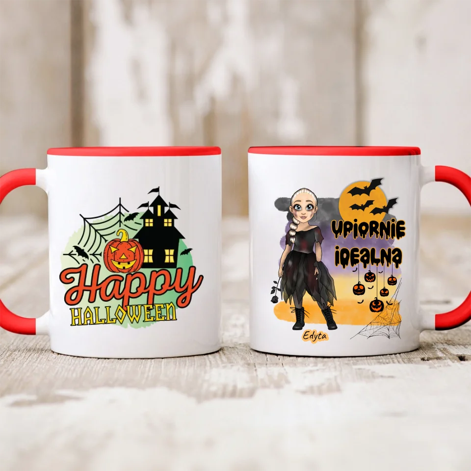 Kubek na Halloween dla kobiety - upiornie idealna - Personalizowany #13