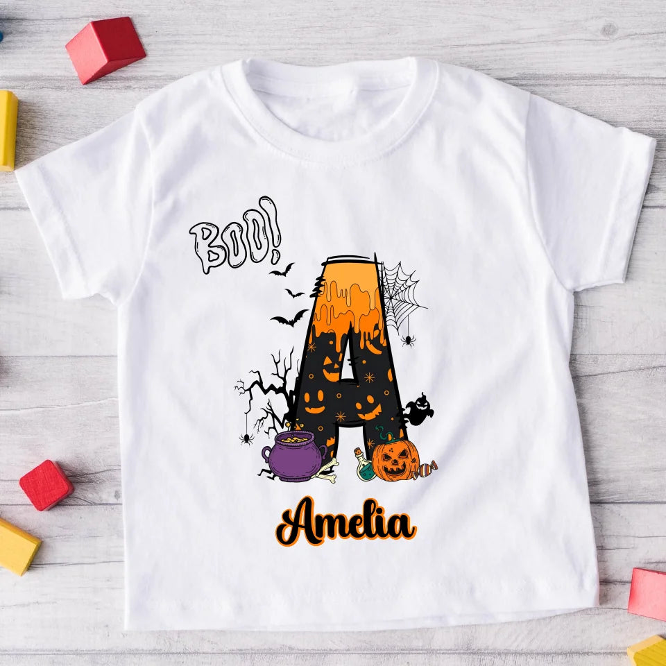 Koszulka ze wzorem na Halloween dla dziewczynki/chłopca - Personalizowana #5221