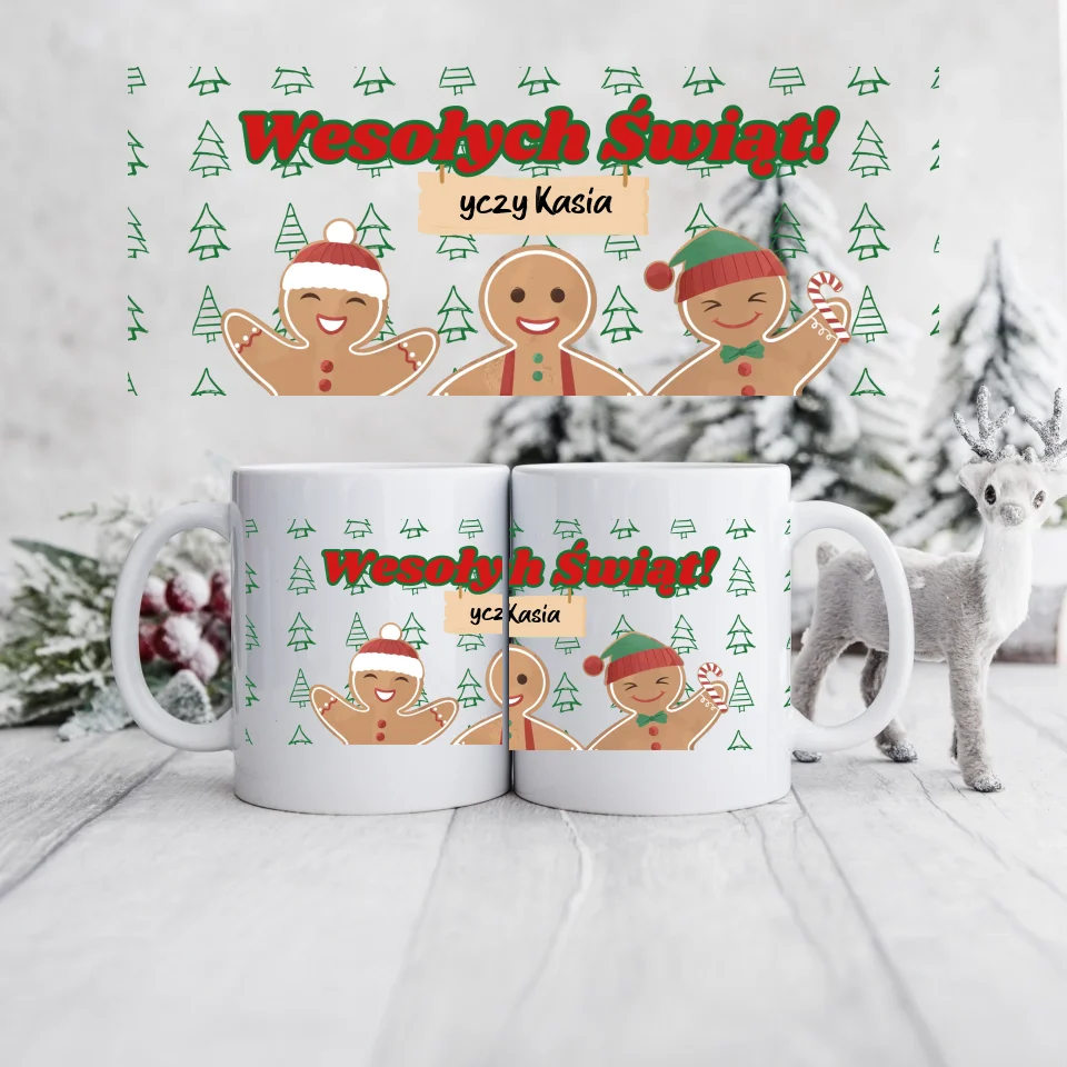 Kubek świąteczny życzenia - Personalizowany - Prezent na święta #2412