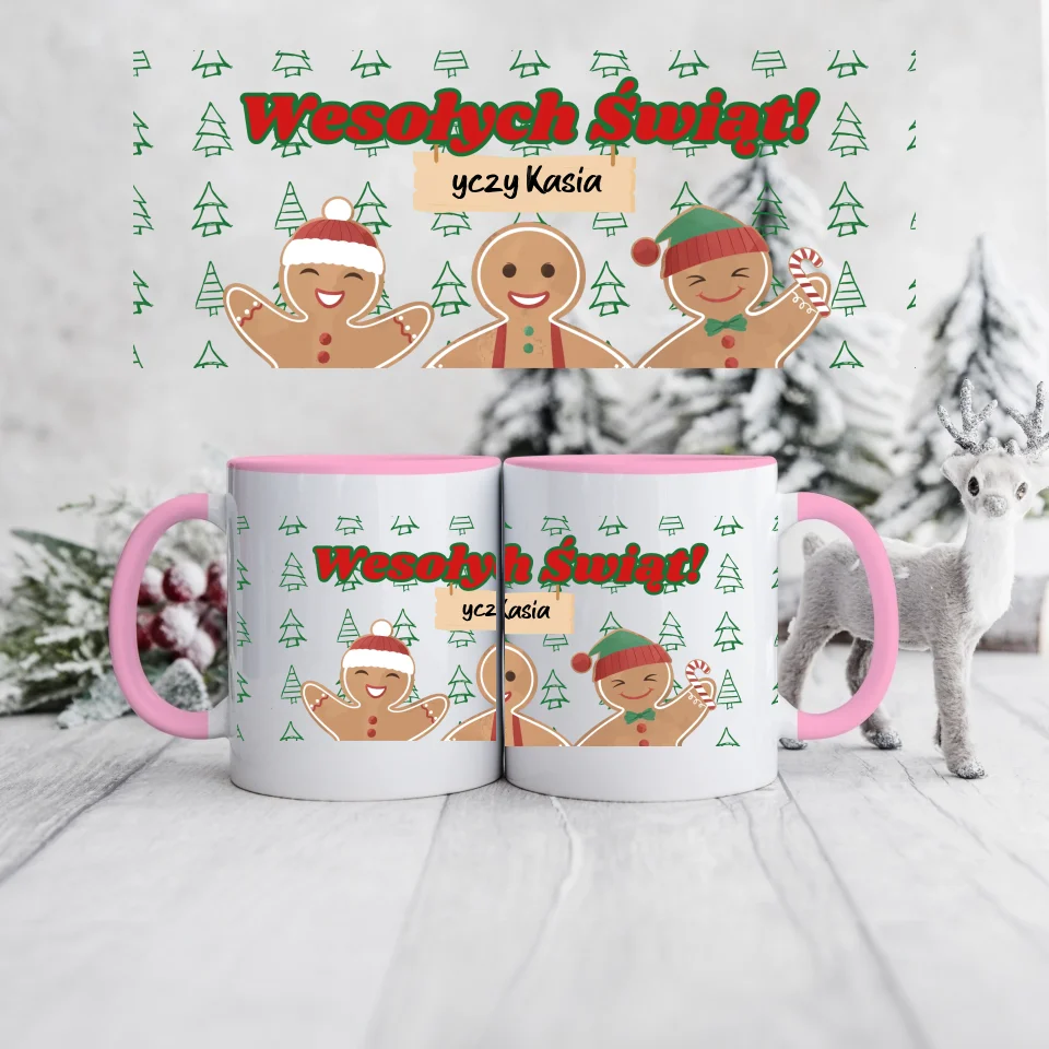 Kubek świąteczny życzenia - Personalizowany - Prezent na święta #2412