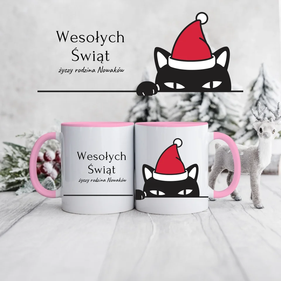 Kubek świąteczny życzenia - Personalizowany - Prezent na święta #0612