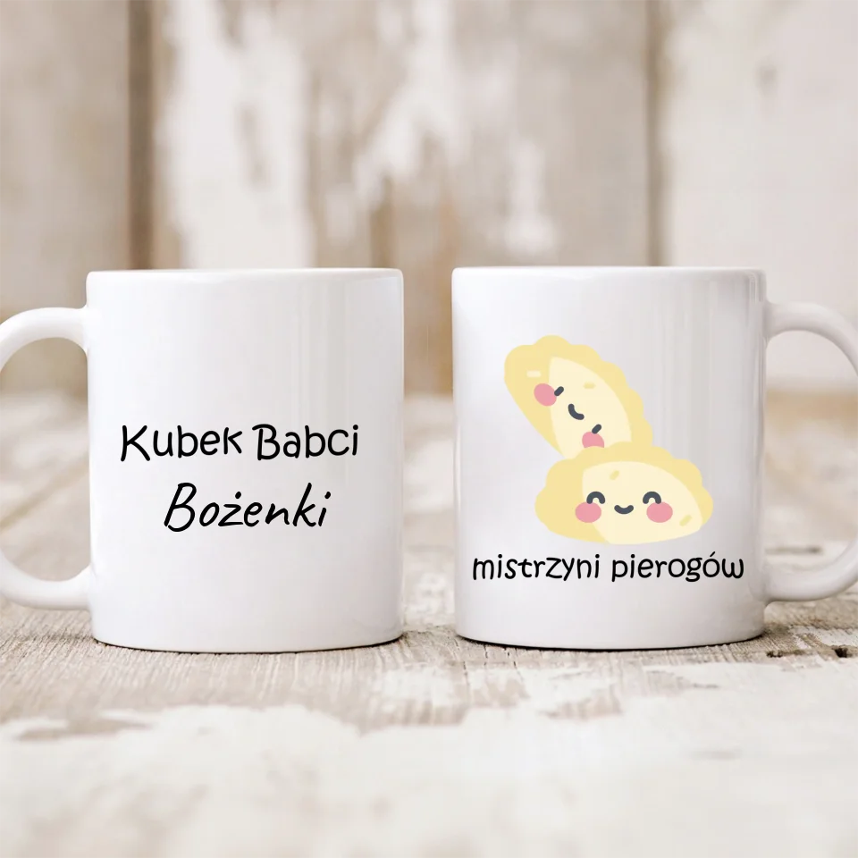 Kubek dla babci personalizowany - prezent na dzień babci i dziadka -mistrzyni pierogów #01865