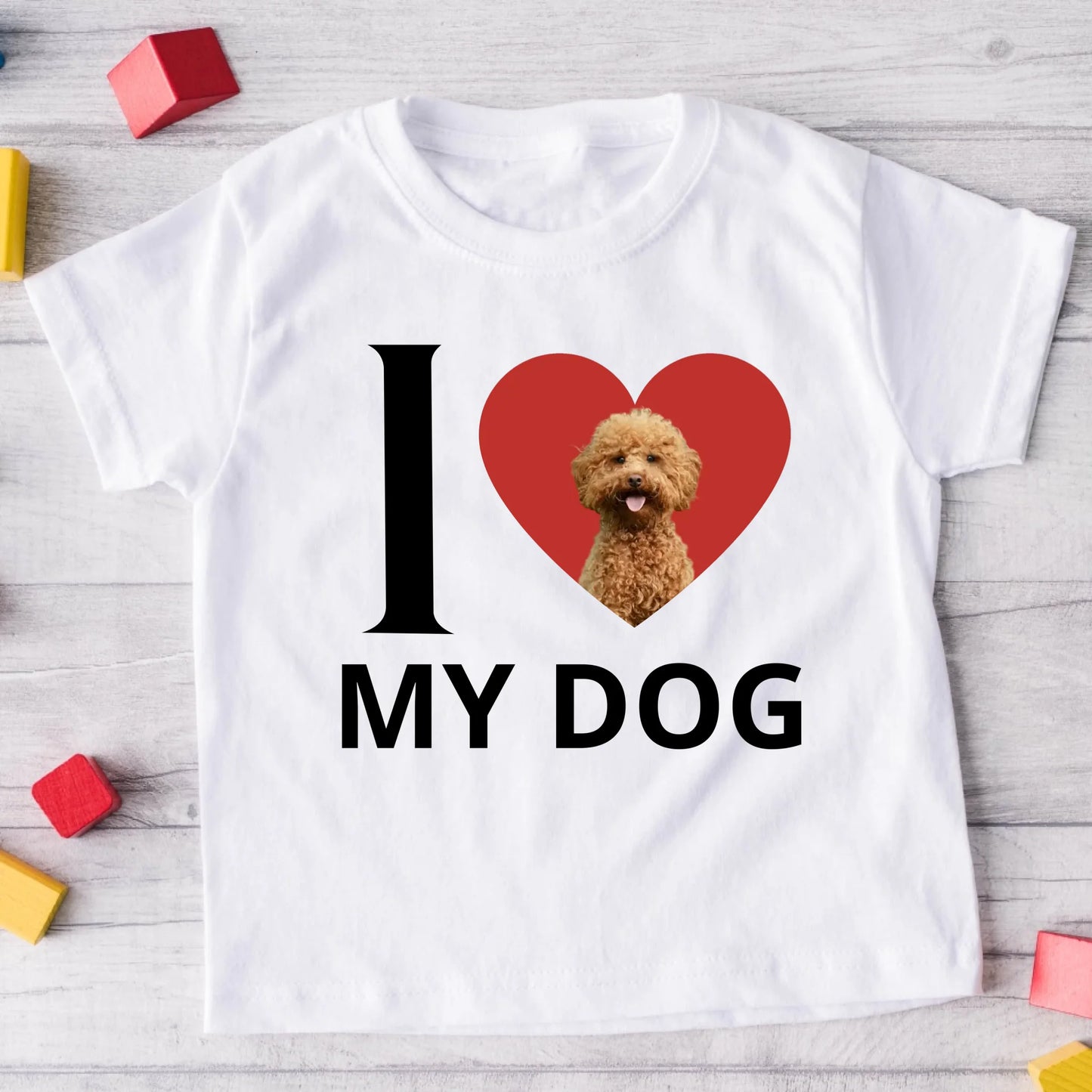 Koszulka ze zdjęciem psa/kota I love my dog / I love my cat - Personalizowana #8451