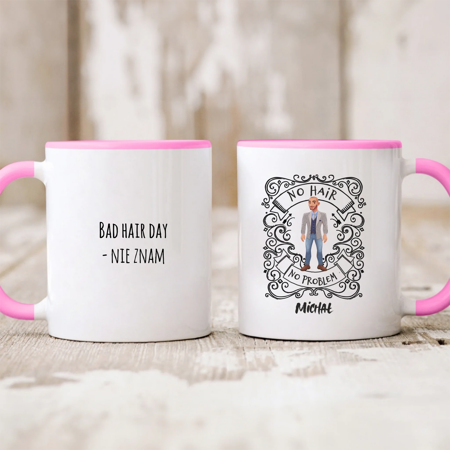 Kubek dla mężczyzny - Włosy - Personalizowany #654