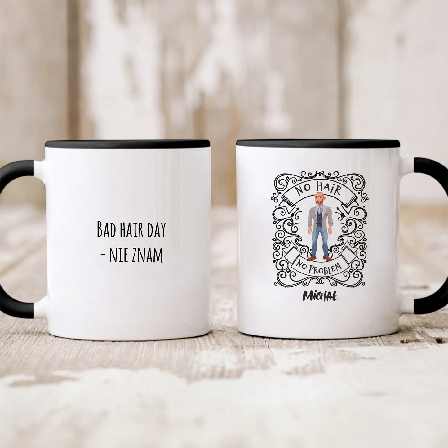Kubek dla mężczyzny - Włosy - Personalizowany #654