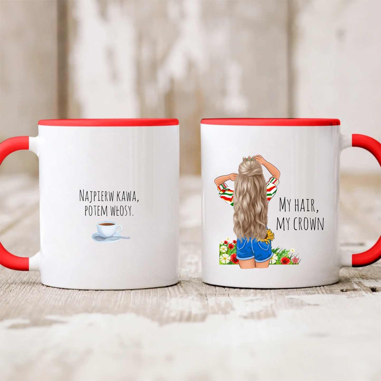 Kubek dla kobiety - Włosy - Personalizowany #698