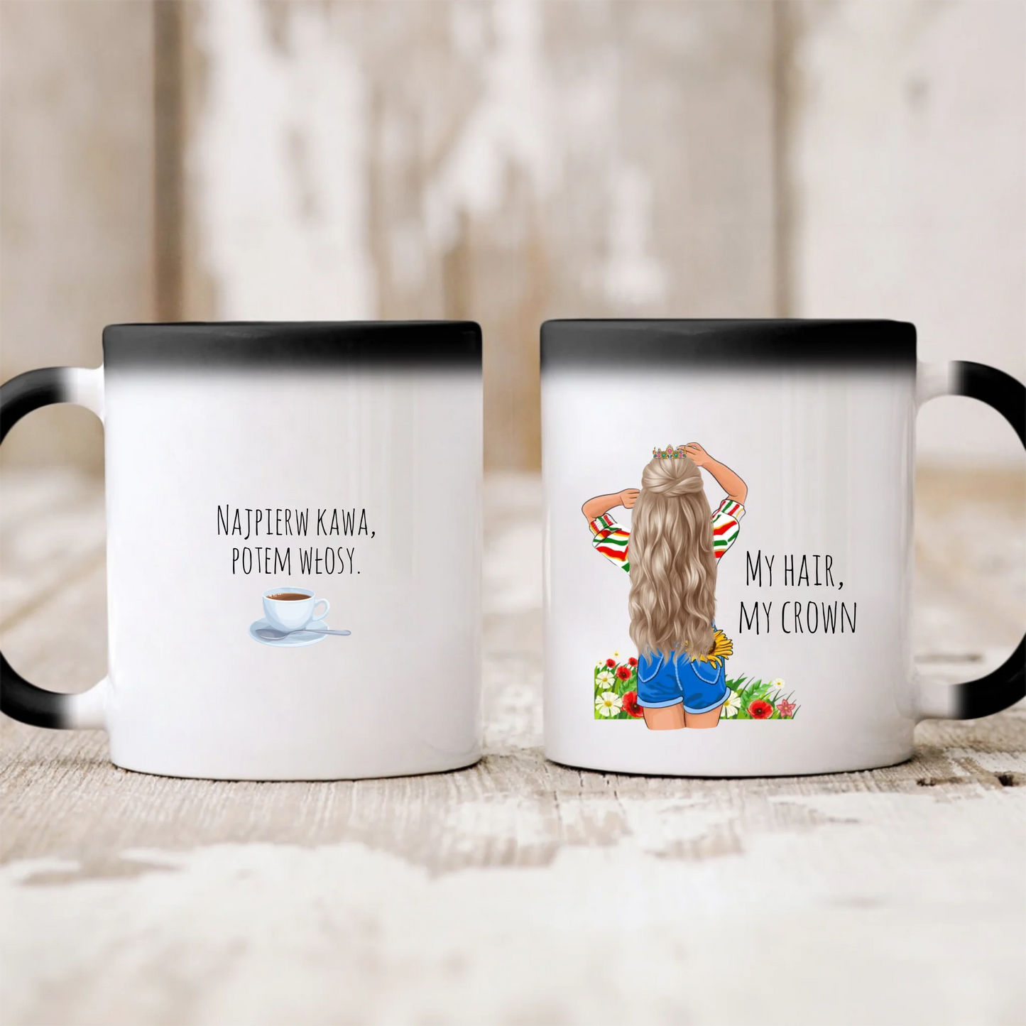 Kubek dla kobiety - Włosy - Personalizowany #698