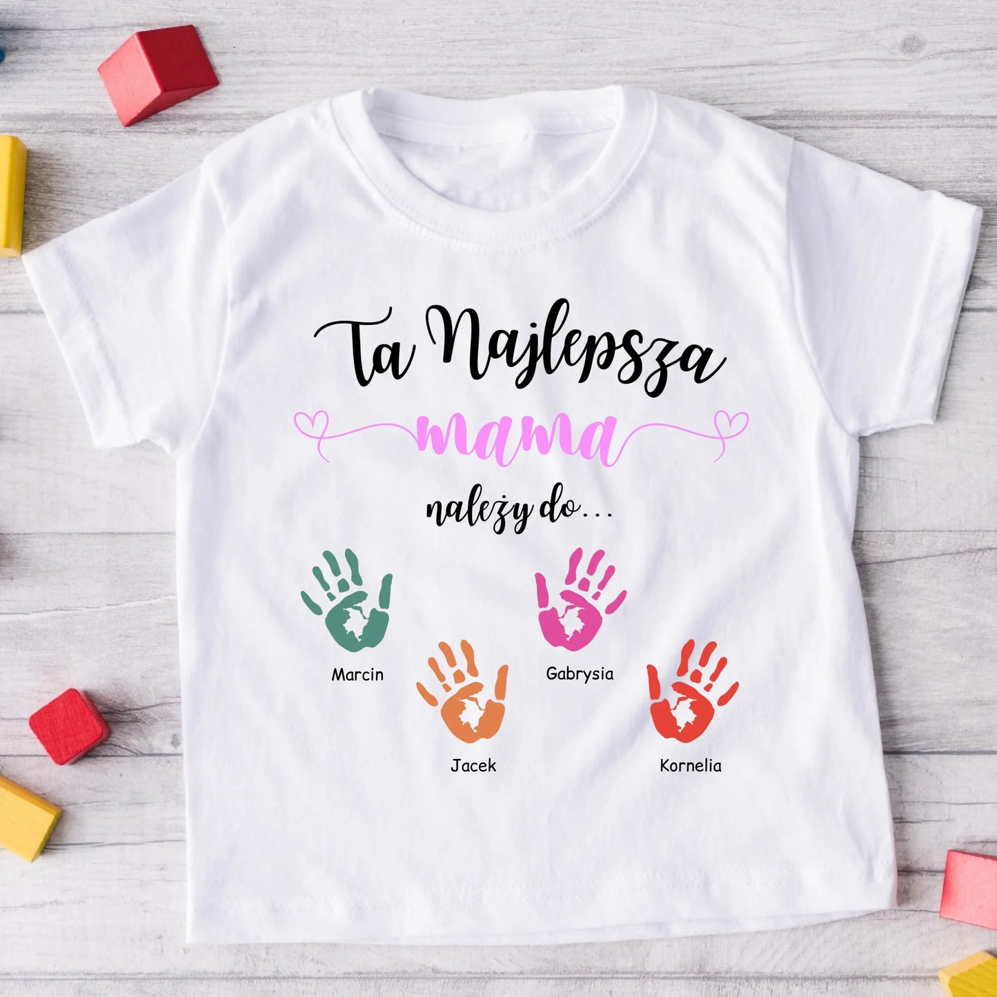 Koszulka ze wzorem dla mamy i dzieci - Personalizowana - Prezent na dzień mamy #01102