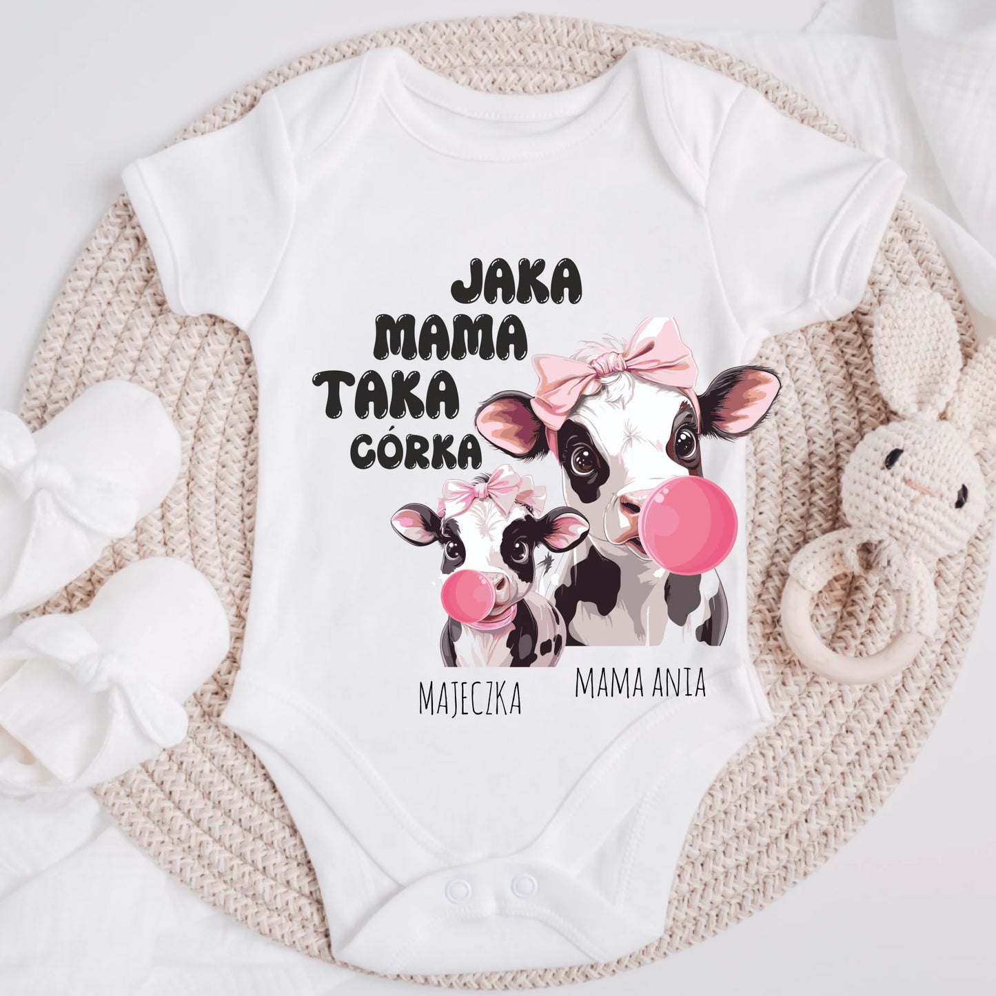 Koszulka ze wzorem dla mamy i córki - Prezent na Dzień Mamy - Personalizowana #4821