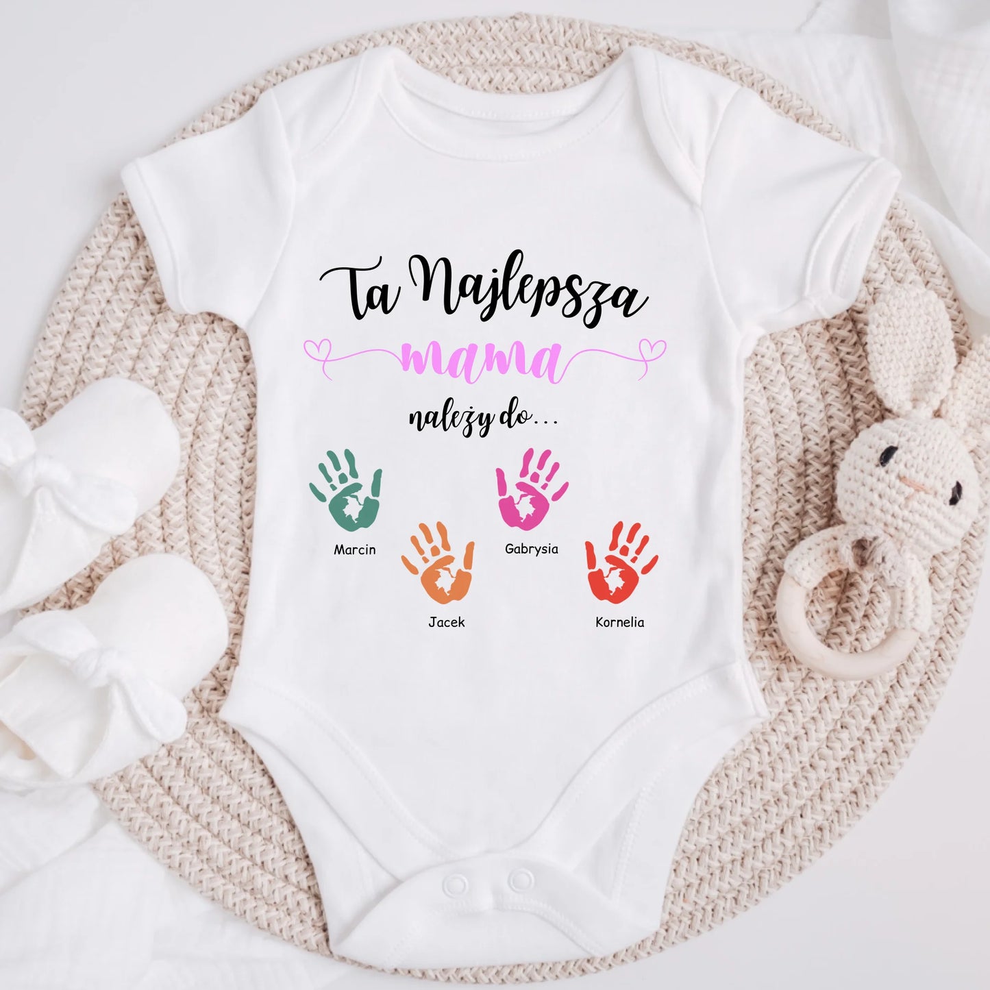 Koszulka ze wzorem dla mamy i dzieci - Personalizowana - Prezent na dzień mamy #01102
