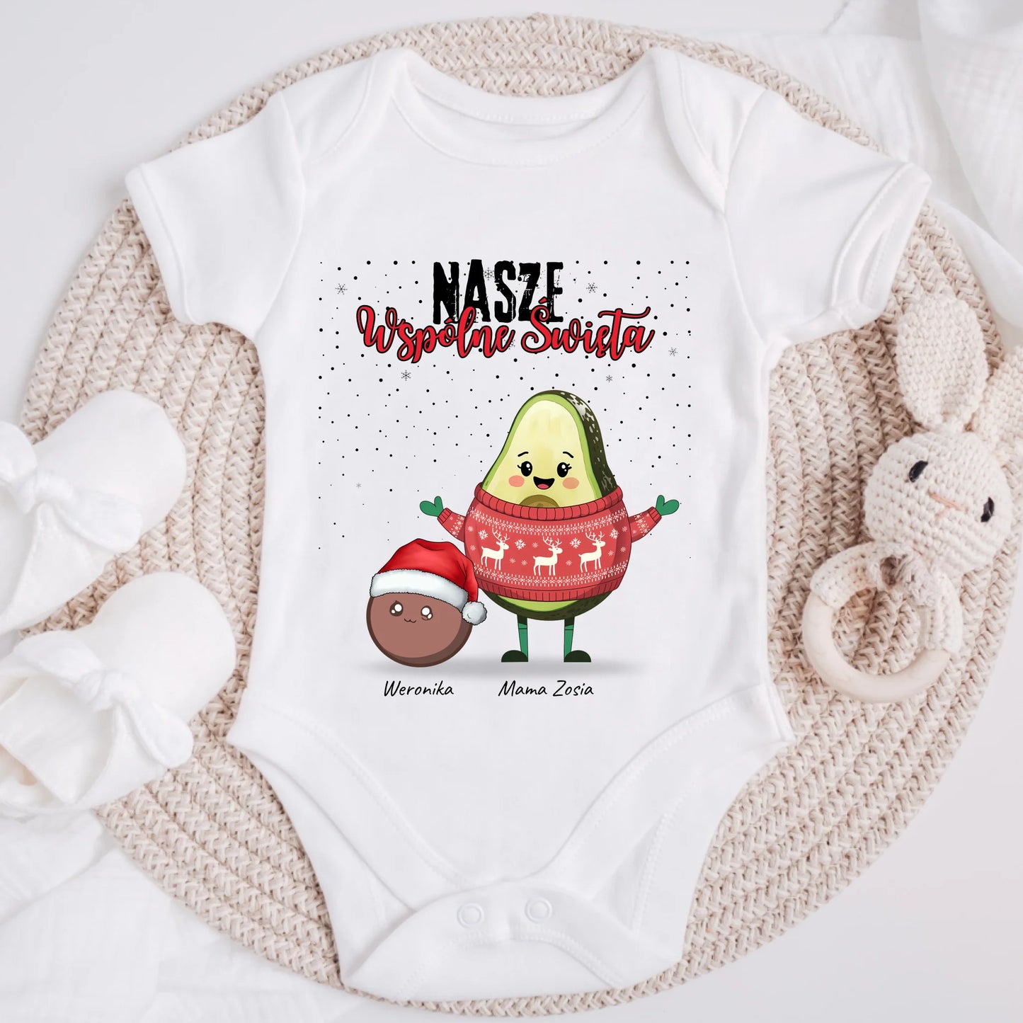 Koszulka świąteczna dla rodziny - mama i dziecko - Personalizowana - Prezent na święta #5412