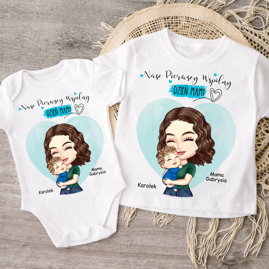 Koszulka dla mamy i syna/córki  - Personalizowana - Prezent na dzień mamy #7946
