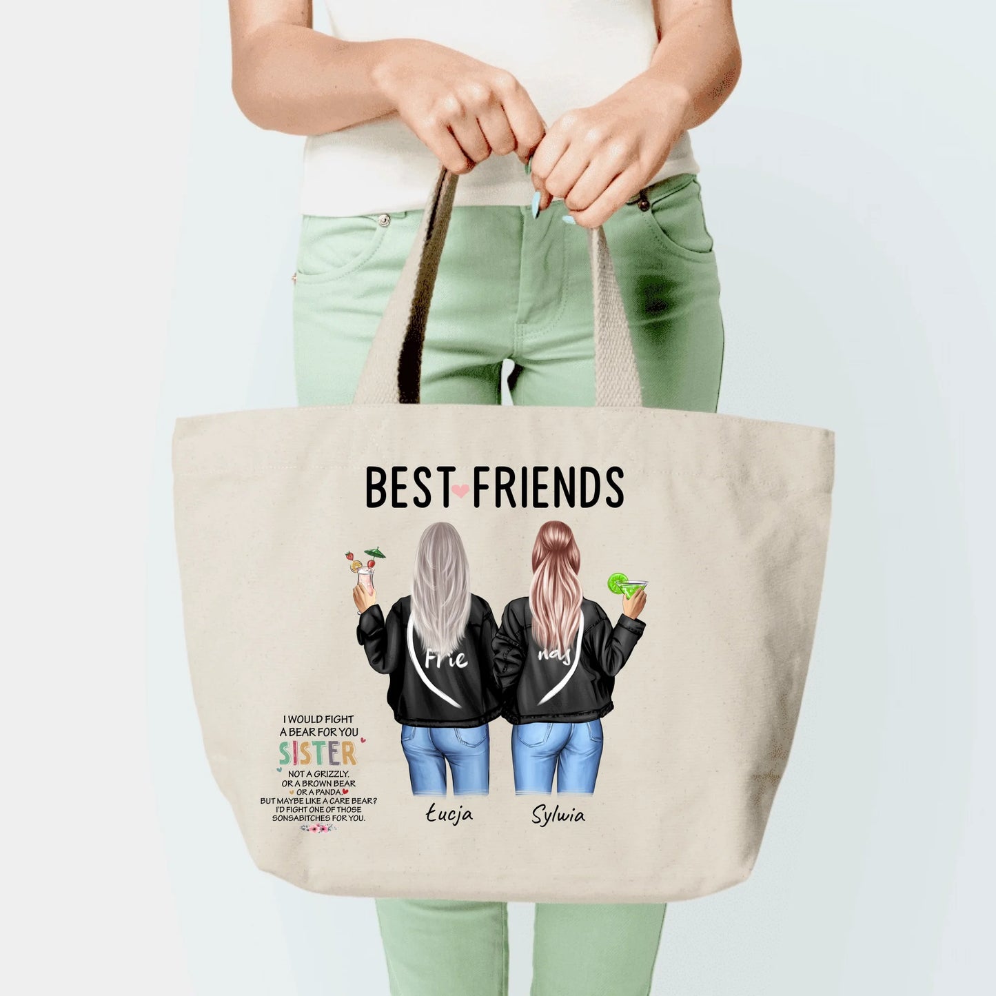 Torba materiałowa personalizowana dla przyjaciółek #P9